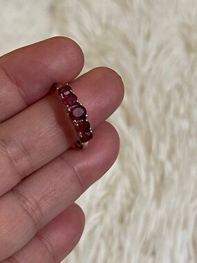 925 Sterling Silver Natural Red Ruby Gemstone Size 8
